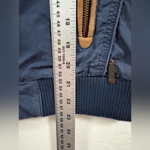 Free ship - Roadster Co. Women's Navy and Tan Bomber Jacket - Picture 9 of 9